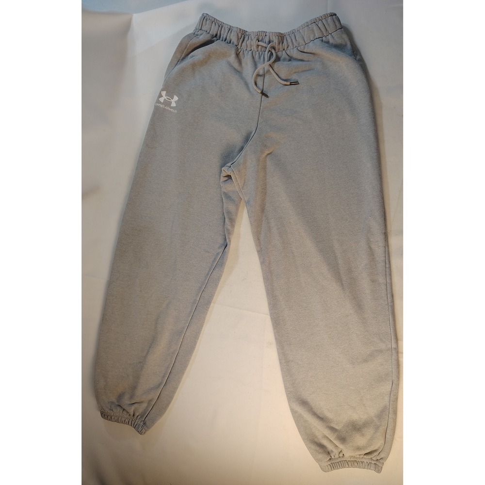 Under Armour Womens Rival Fleece Joggers Gray Athletic Gym Sweatpants Small